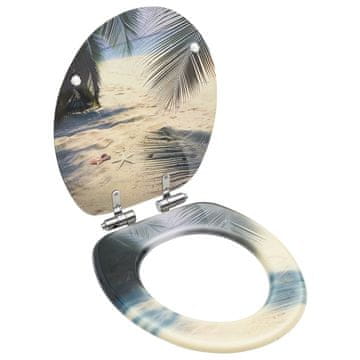 Vidaxl MDF WC sjedalo s mekim zatvaranjem i dizajnom plaže