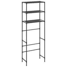 Vidaxl Stalak za pohranu iznad toaleta s 3 razine crni 53x28x169 cm