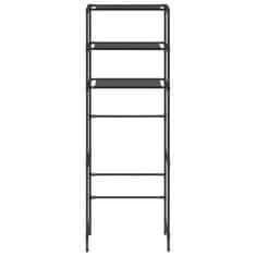 Vidaxl Stalak za pohranu iznad toaleta s 3 razine crni 53x28x169 cm