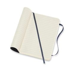 Moleskine bilježnica, mala, s crtama, plava, meki uvez