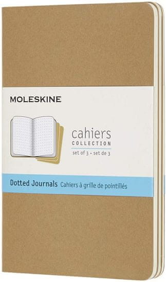 Moleskine Bilježnica Cahier Journals, mala, s točkicama, smeđa, 3 komada