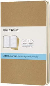  Moleskine bilježnica Cahier Journals, mala, s točkicama, smeđa, 3 komada