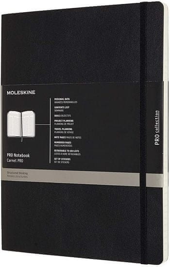 Moleskine Professional bilježnica, XL, crna, meki uvez