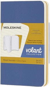  Bilježnica Moleskine Volant, crte, XS, 2 komada, plava i žuta
