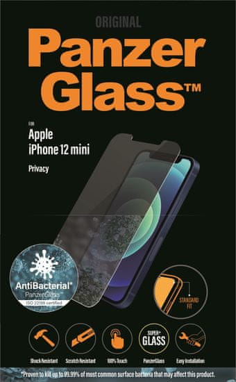 PanzerGlass Privacy zaštitno staklo za iPhone 12 Mini, crno