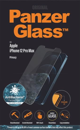 PanzerGlass Privacy zaštitno staklo za iPhone 12 Pro Max, kaljeno, prozirno
