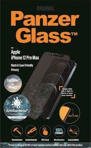  PanzerGlass Privacy zaštitno staklo za iPhone 12 Pro Max, kaljeno, crno 