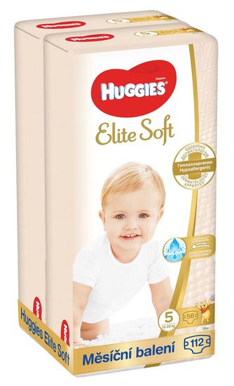 Huggies Huggies Elite Soft Pelene - mjesečno pakiranje (12-22 kg) 2x 56 kom