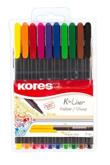 Kores K-Liner flomasteri, 10 boja