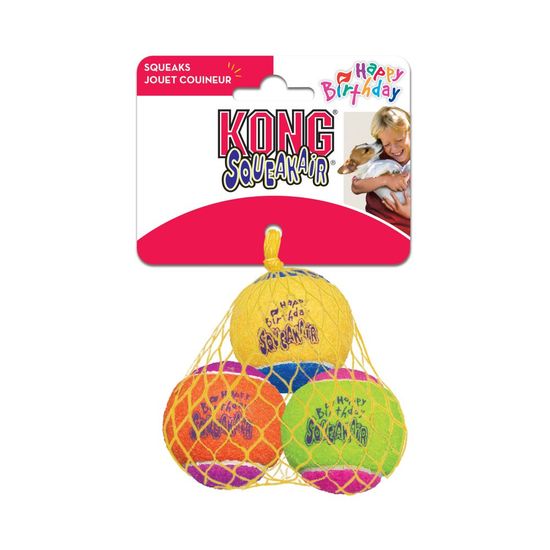 KONG SqueakAir Birthday lopta za pse,M, različite boje