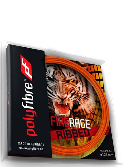 Polyfibre Fire Rage Ribbed struna za teniski reket, 12 m, 1,25 mm, narančasta