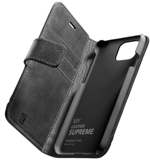 CellularLine kožna torbica Supreme za Apple iPhone 12 Pro Max, crna SUPREMECIPH12PRMK