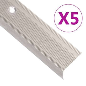 Vidaxl Rubnjaci za stepenice L-oblika 5 kom aluminijski 100 cm bež