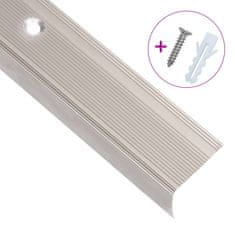 Vidaxl Rubnjaci za stepenice L-oblika 15 kom aluminijski 90 cm bež
