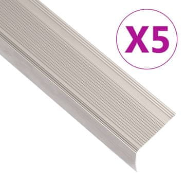 Vidaxl L-oblikovani rubovi za stepenice 5 kom aluminijski 100 cm