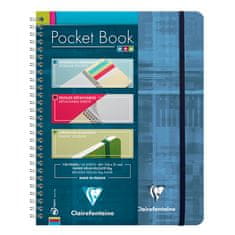 Clairefontaine Pocket Book blok, spiralni, crte, sa elastikom, A5