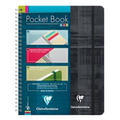 Clairefontaine Pocket Book blok, spiralni, crte, sa elastikom, A5