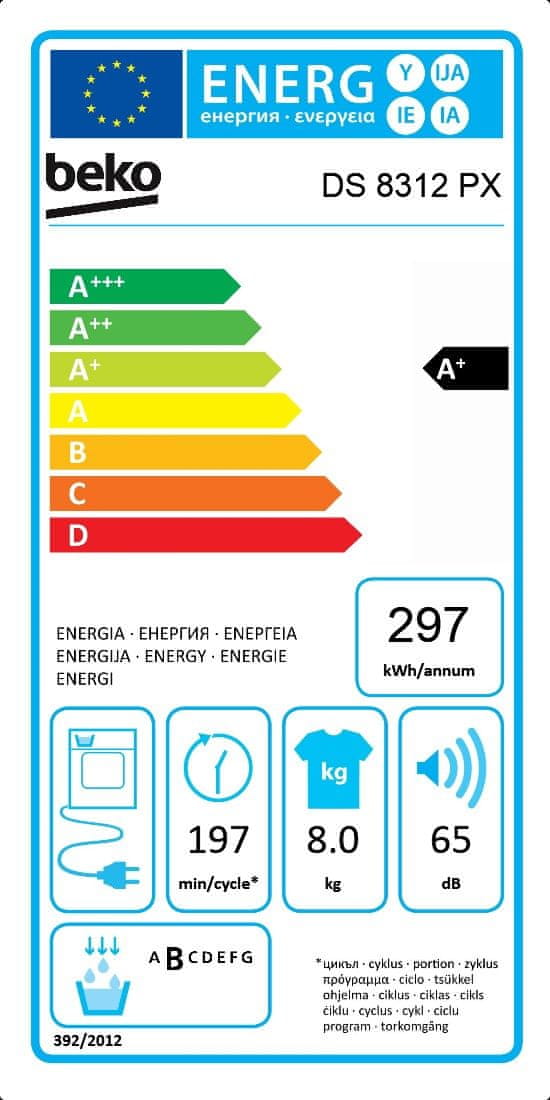 Beko DS8312PX sušilica, kg, A+