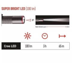 EMOS Ultibright 50 svjetiljka, metal, Cree LED, 100 lm, 1 x AAA, P3150