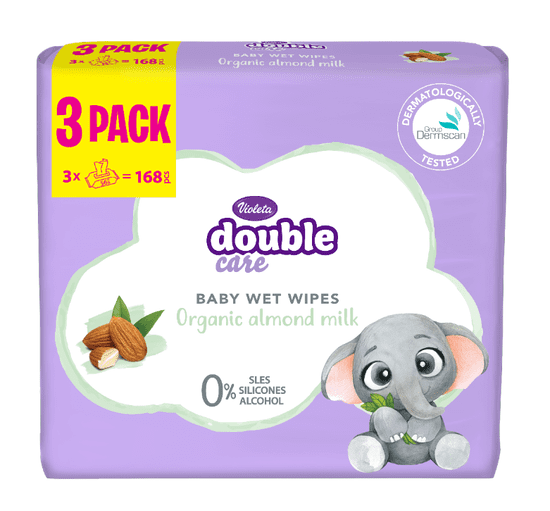 Violeta Vlažne maramice za bebe Badem, 3 x 56/1