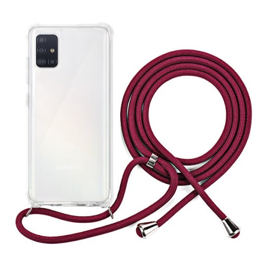 EPICO Nake String Case zaštitna maska za Galaxy A51, bijela, prozirna/crvena