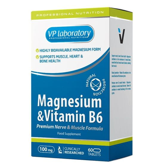 VPLAB magnezij + B6, 60 tableta