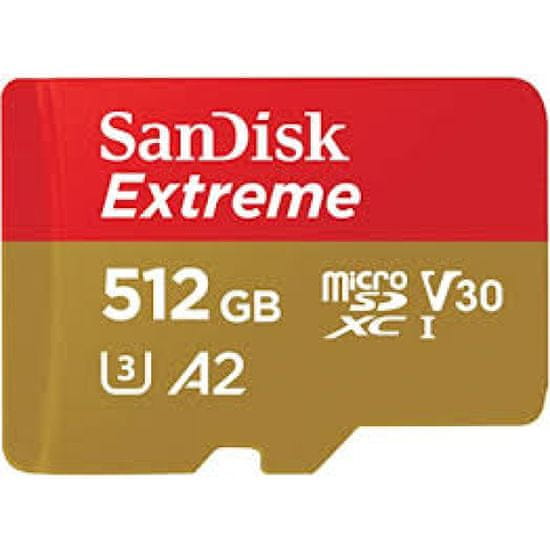SanDisk Extreme microSDXC memorijska kartica, 512 GB, UHS-I + SD adapter + RescuePRO Deluxe