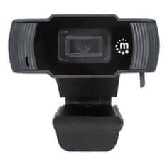 Manhattan web kamera, FHD, mikrofon, USB-A, crni
