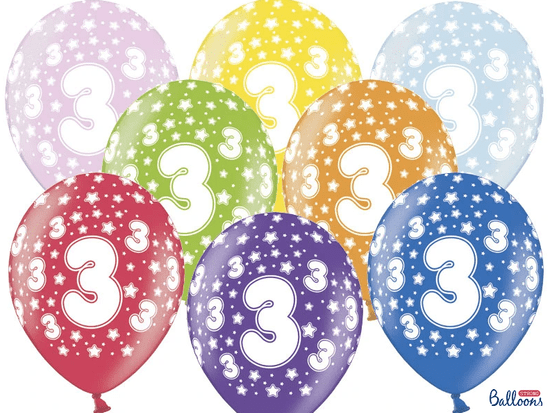 SELIS baloni 3 godine, 30 cm, 6 komada