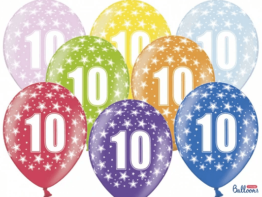SELIS baloni 10 godina, 30 cm, 6 komada
