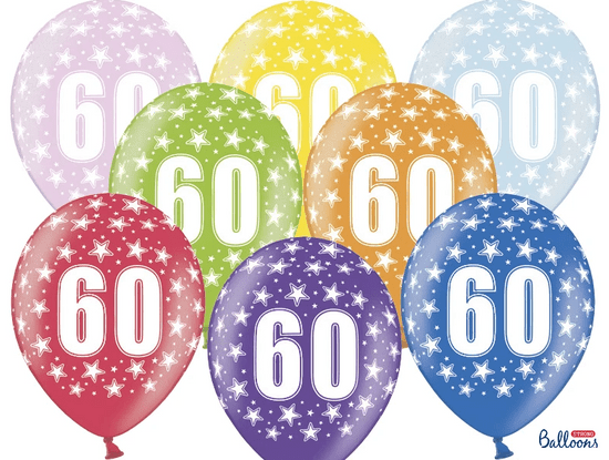 SELIS baloni 60 godina, 30 cm, 6 komada