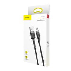 BASEUS Cafule kabel USB / Micro USB QC 3.0 1.5A 2m, crno/siva