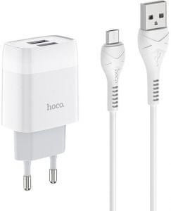 Kućni punjač Hoco C73 s mikro-USB kabelom za punjenje, 2,4 A, 2 x USB