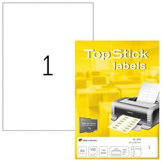 Herma Top Stick 8720 naljepnice, 210 x 297 mm, bijele, 100/1