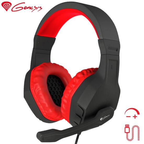 Genesis Argon 200 gaming slušalice, mikrofon, crno-crvene