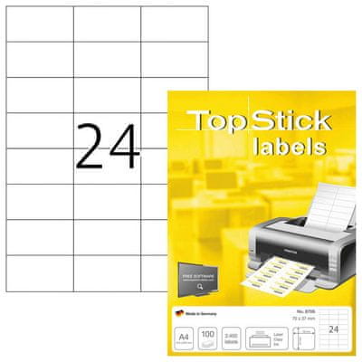 Herma Top Stick 8706 naljepnice, 70 x 37 mm, bijele, 100/1