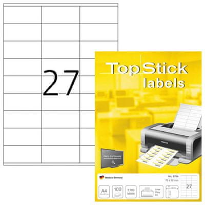 Herma Top Stick 8704 naljepnice, 70 x 32 mm, bijele, 100/1