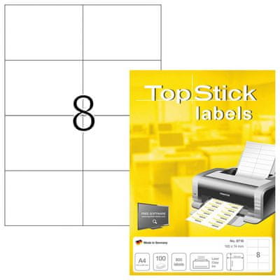 Herma Top Stick 8716 naljepnice, 105 x 74 mm, bijele, 100/1