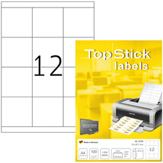 Herma Top Stick 8709 naljepnice, 70 x 67,7 mm, bijele, 100/1