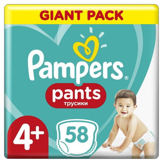 Pampers Pants Maxi+ vel. 4+ (58 kom) - pelene-gaćice (9-15 kg) – Giant Pack