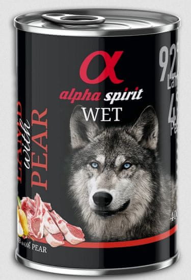 Alpha Spirit mokra hrana za pse, janjetina, kruška, 400 g