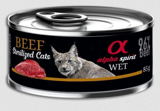 Alpha Spirit mokra hrana za sterilizirane mačke, govedina, 85 g