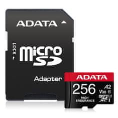 AData High Endurance microSDXC memorijska kartica, 256 GB, V30, A2 + SD adapter