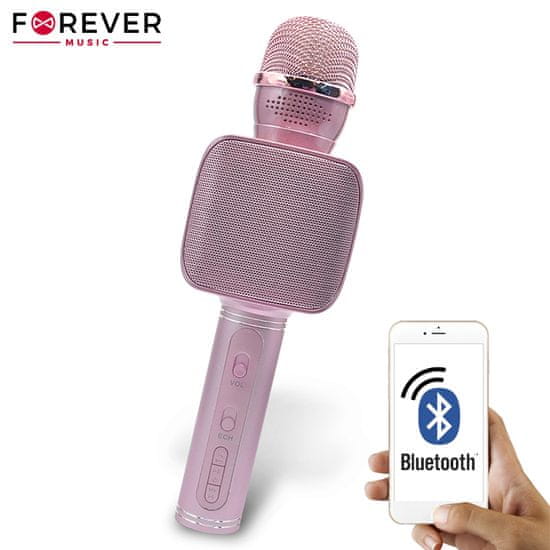 Forever BMS-400 mikrofon sa zvučnikom, Bluetooth, rozi