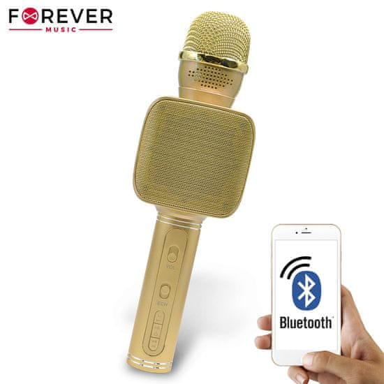 Forever BMS-400 mikrofon sa zvučnikom, Bluetooth, zlatni