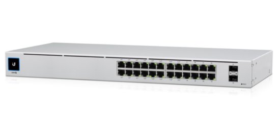 Ubiquiti USW-24-POE mrežni prekidač, 24 konektora, 2 SFP