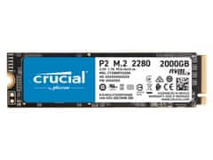 Crucial P2 SSD disk, 2 TB, M.2 80 mm PCI-e 3.0 x4 NVMe