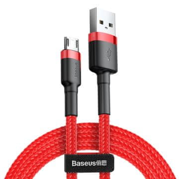 BASEUS Izdržljiv fleksibilni USB microUSB kabel 1.5A 2M crveni