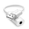zvučni adapter, USB-A, 3.5 mm, Aux, bijel