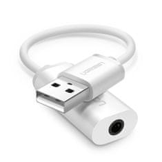 Ugreen zvučni adapter, USB-A, 3.5 mm, Aux, bijel